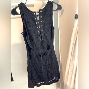 Hollister lace up & open back mini dress